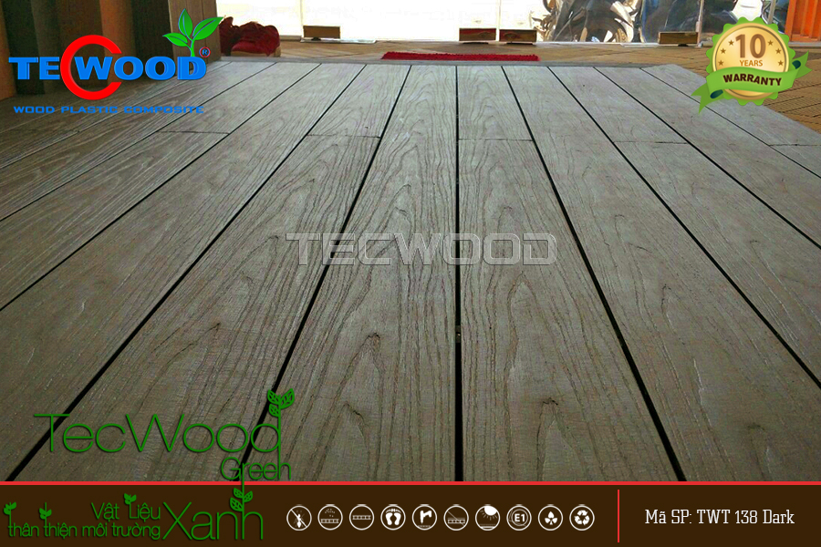 công trình lót sàn gỗ tecwood twt138 màu dark