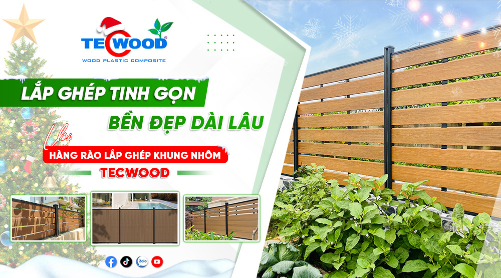 hàng rào gỗ nhựa