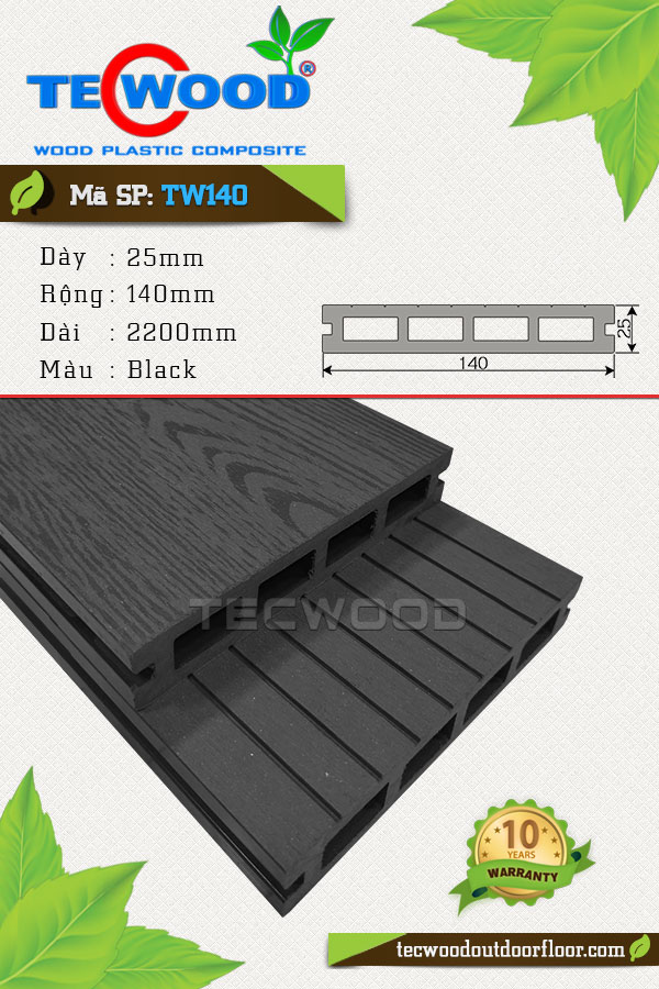 Mức giá sàn ngoài trời có phụ thuộc vào kích thước không Sàn gỗ TW140 màu Black