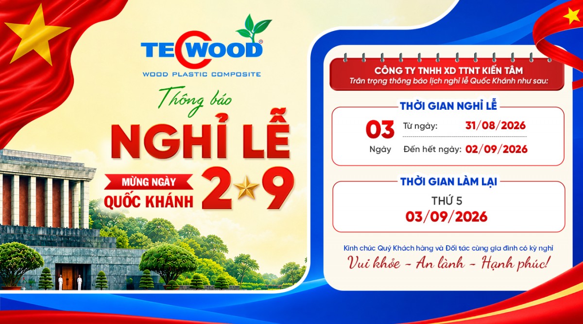TecWood thông báo lịch nghỉ lễ Quốc Khánh