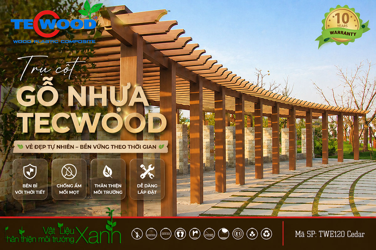 trụ cột gỗ nhựa