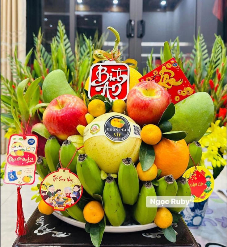 trang trí mâm ngũ quả ngày tết đẹp đơn giản