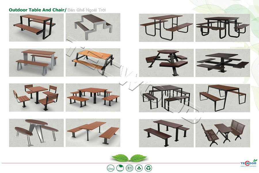 bàn ghế gỗ nhựa