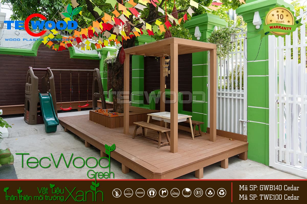 Công trình làm giàn pergola cho trường mầm non Sơn Ca