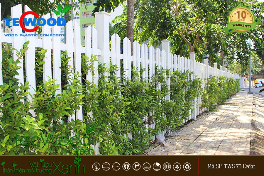 hàng rào nhựa giả gỗ đẹp