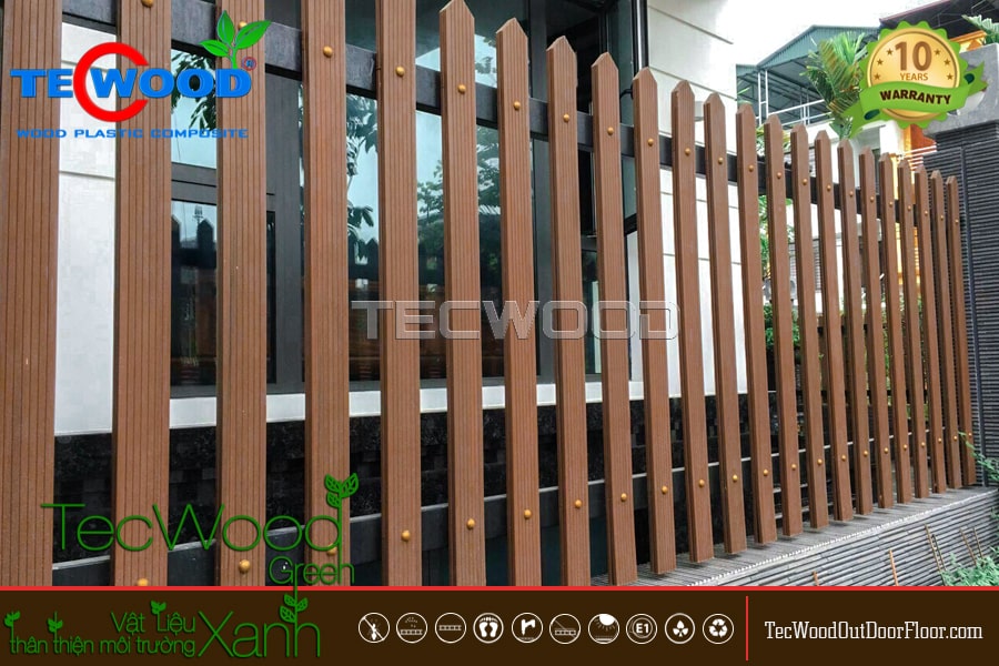 mẫu hàng rào nhựa giả gỗ cho biệt thự