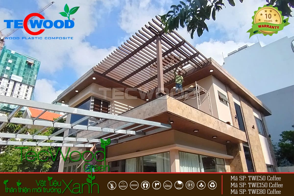 Công trình làm giàn lam trang trí sân thượng H's Villa