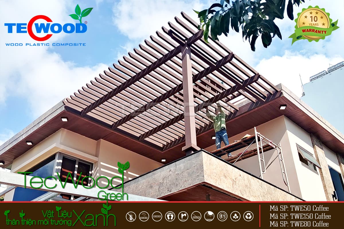 Công trình làm giàn lam trang trí sân thượng H's Villa