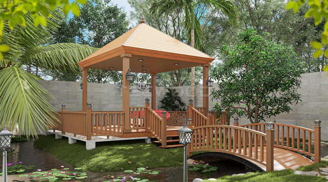cầu gỗ nhựa sân vườn