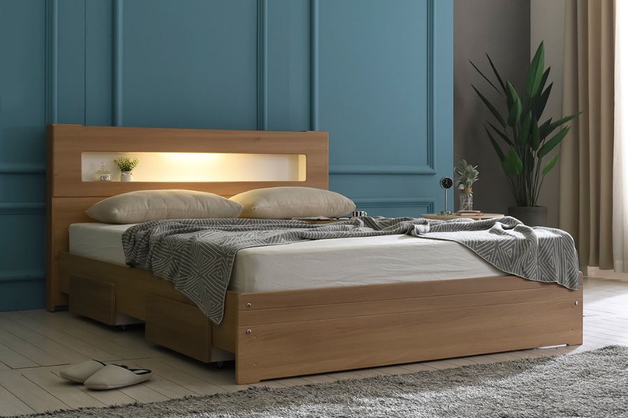 Mẫu giường gỗ hiện đại tinh tế