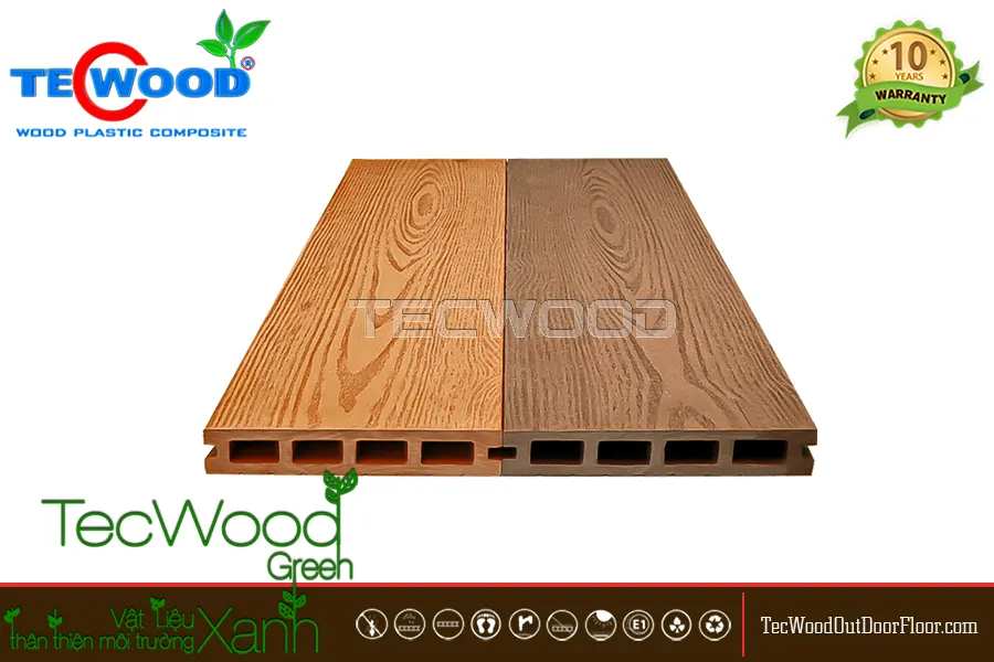 sàn gỗ nhựa ngoài trời lỗ vuông