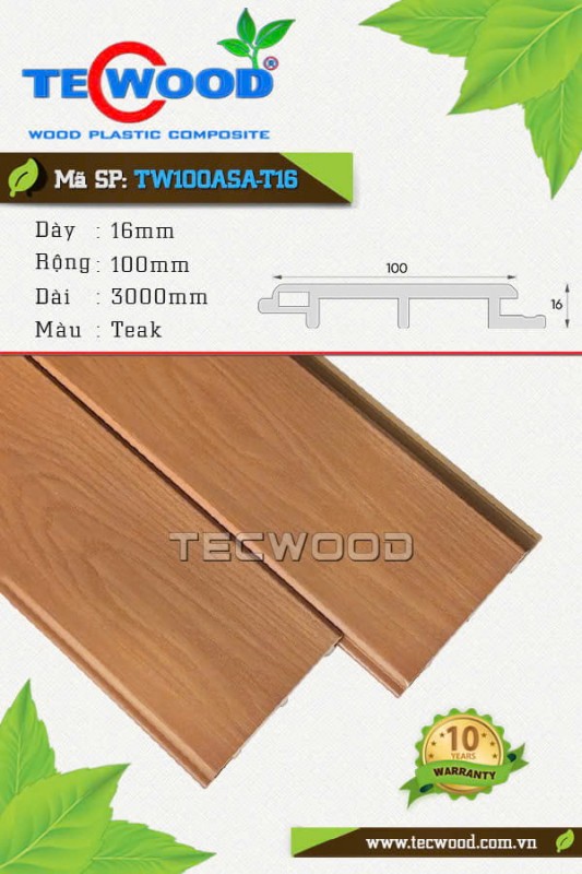 tấm ốp tường nhựa giả gỗ màu Teak đẹp