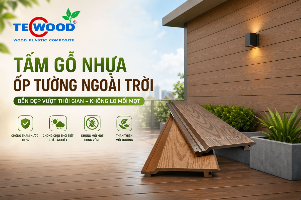 gỗ nhựa ốp tường