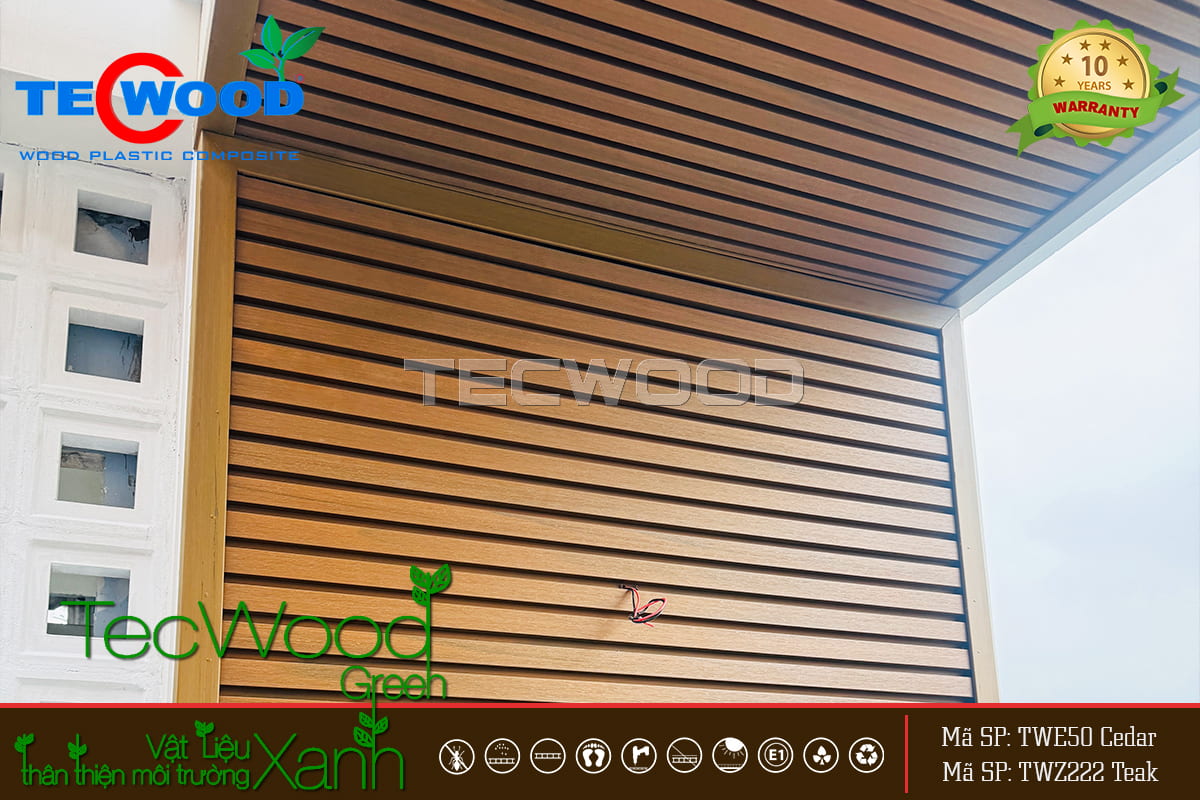 Tấm ốp gỗ nhựa TWZ222 màu Teak