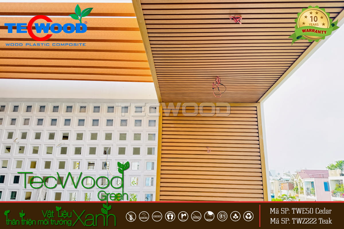Ốp trần sân thượng bằng tấm ốp TWZ222