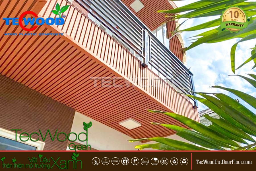 công trình thực tế tấm lam sóng ốp tường ngoài trời