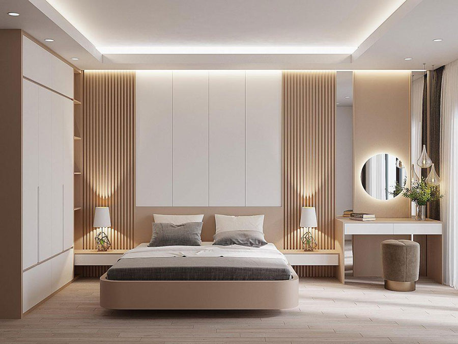 ốp phòng ngủ đẹp bằng tấm than tre