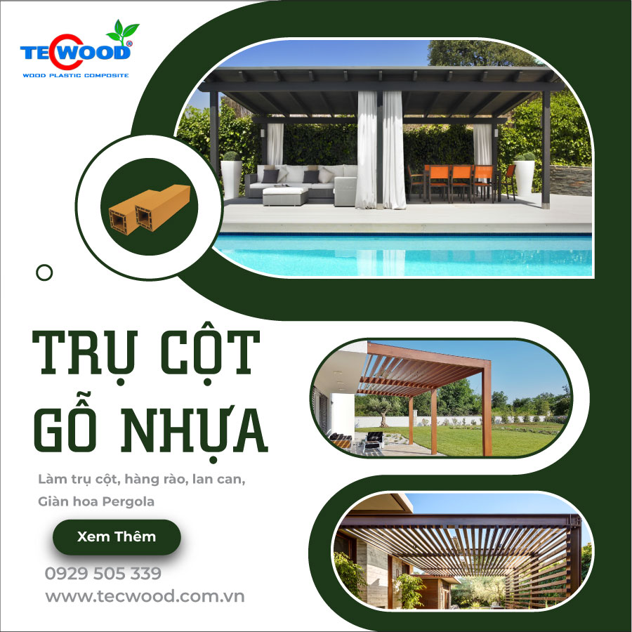 trụ cột gỗ nhựa