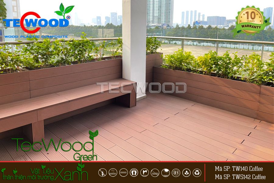Lót sàn gỗ sân thượng bằng sàn gỗ nhựa tecwood